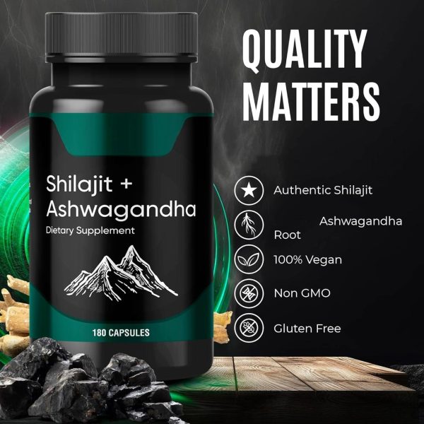 Spot Hot-Selling Shilajit + Ashwagandha Capsules (180 Capsules) - Image 3