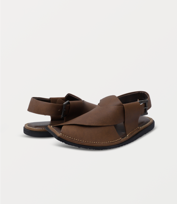 Peshawari Chappal - Brown - Image 2