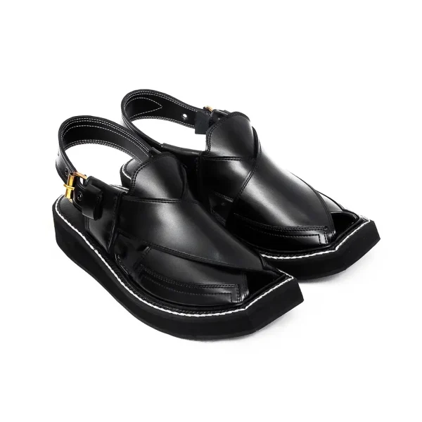 Black iconic Kaptaan chappal