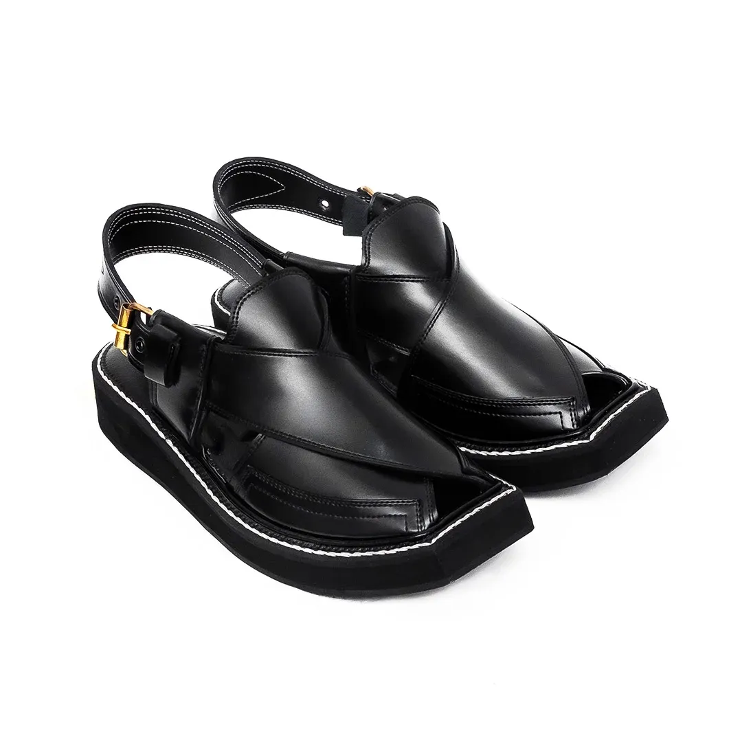 Black iconic Kaptaan chappal