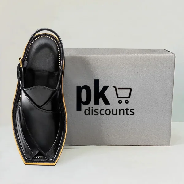 Handmade Black Peshawari Chappal