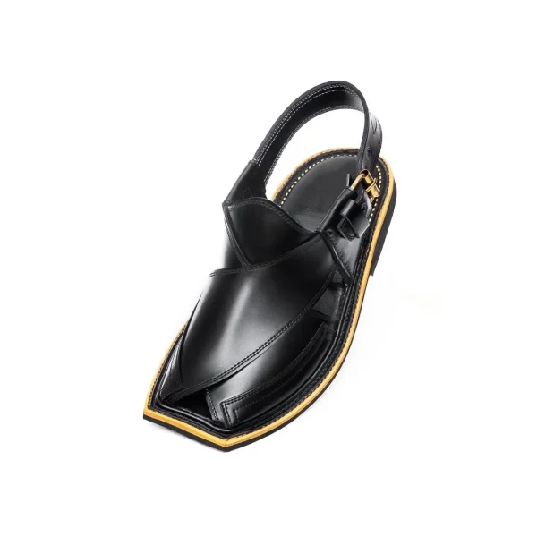 Handmade Black Peshawari Chappal