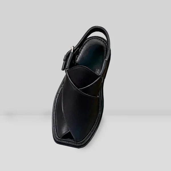 Matte Black Peshawari Chappal